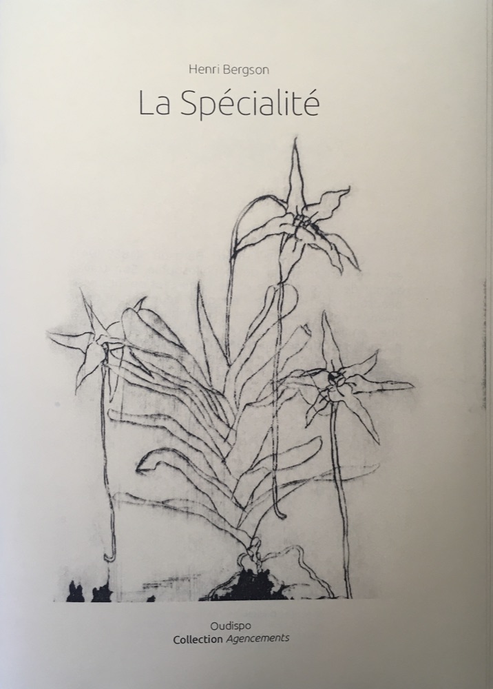 La Spécialité, d'Henri Bergson — couverture de l'édition Oudispo